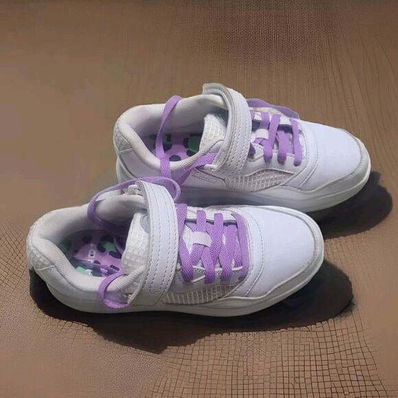 AND1 White Platform Court Mid Top Basketball Sneakers Big Girls' Sz. 4 - Picture 1 of 9